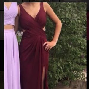 Maroon prom dress